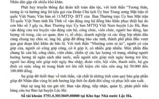 CÔNG VĂN KÊU GỌI VẬN ĐỘNG ỦNG HỘ NHÂN DÂN CÁC TỈNH PHÍA BẮC KHẮC PHỤC HẬU QUẢ THIÊN TAI LŨ LỤT